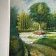 Homemade oil painting on wood