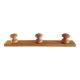 Patere en bois verni  à trois tetes style scandinave / vintage années 60-70