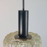 Vintage Mid Century Ice Glass Pendant Light 1970s