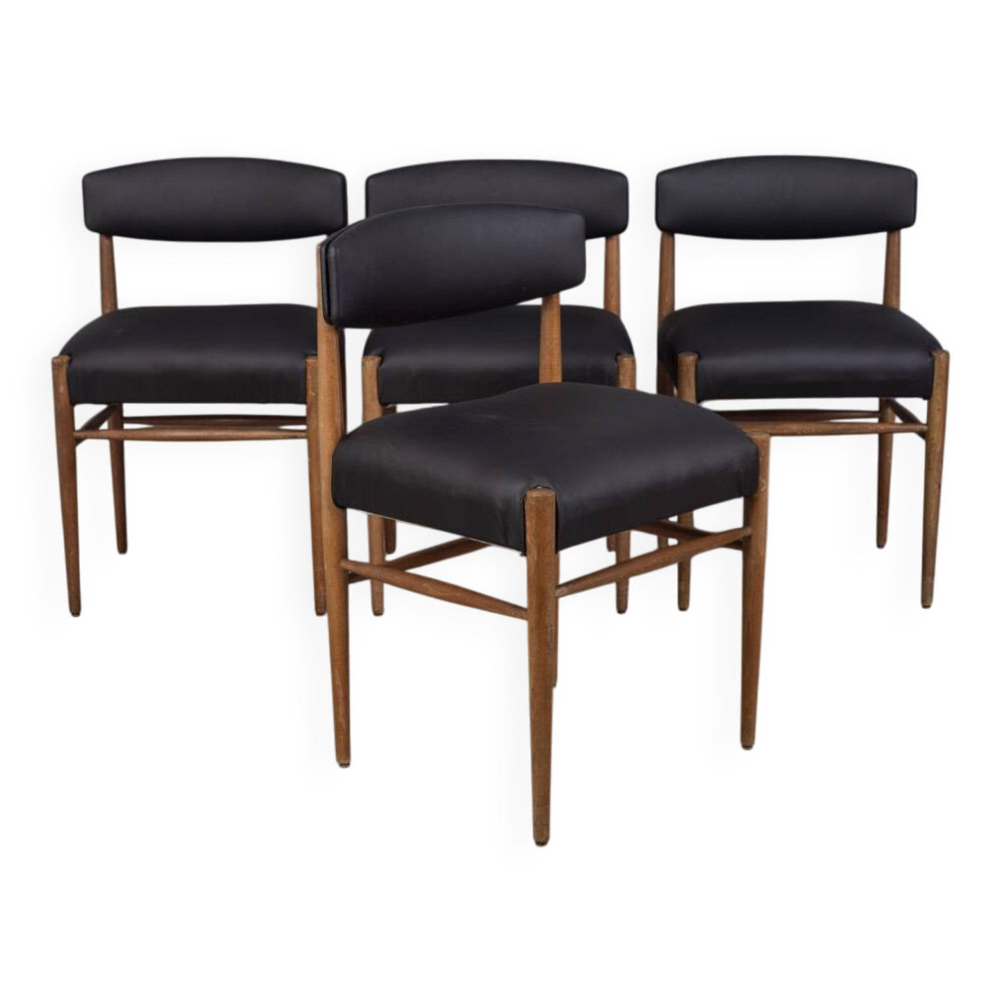 SET OF 4 VINTAGE 1960S TEAK WOOD CHAIRS WITH ITALIAN DESIGN