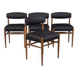 ENSEMBLE DE 4 CHAISES VINTAGE EN BOIS DE TECK DES ANNÉES 1960, DE STYLE ITALIEN