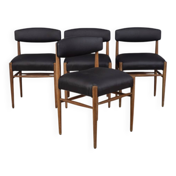 ENSEMBLE DE 4 CHAISES VINTAGE EN BOIS DE TECK DES ANNÉES 1960, DE STYLE ITALIEN