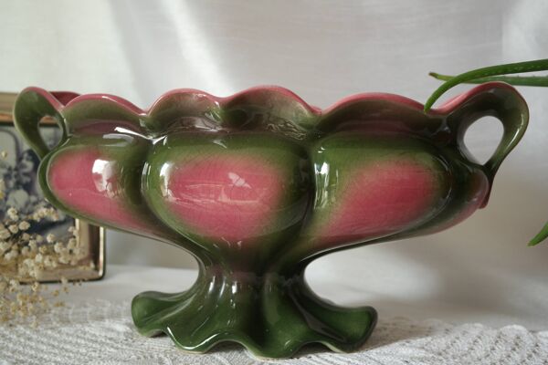 Jardinière cache pot barbotine Orchies art déco