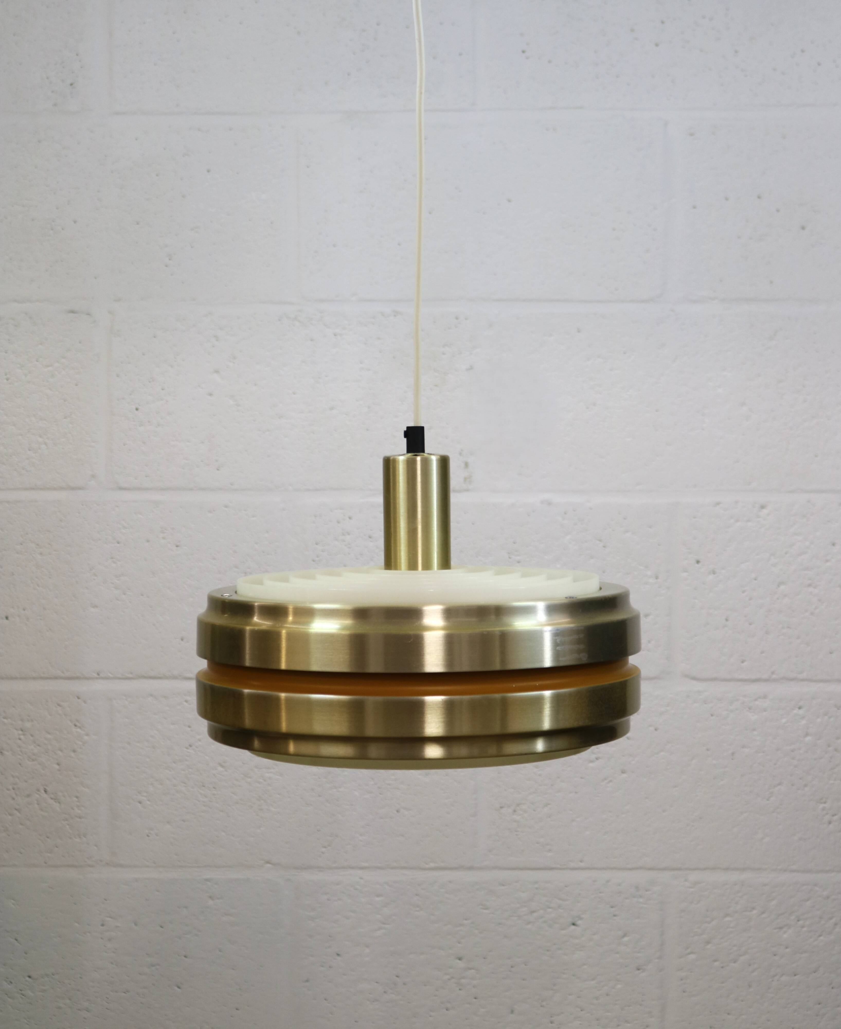 Golden vintage brass lamp: 1970s Scandinavian Mid-Century Modern