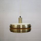 Golden vintage brass lamp: 1970s Scandinavian Mid-Century Modern