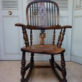 Chaise à Bascule Windsor Antique du 19ème Siècle