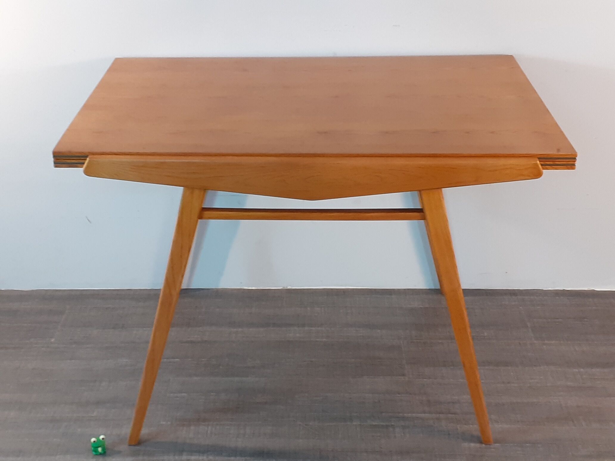 Extendable table in ash by Drevotex, vintage Czechoslovak 1950s