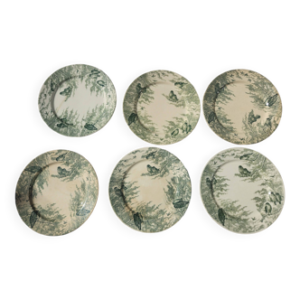 Set of 6 Sarreguemines snow plates