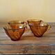 4 cups vereco amber glass with twists