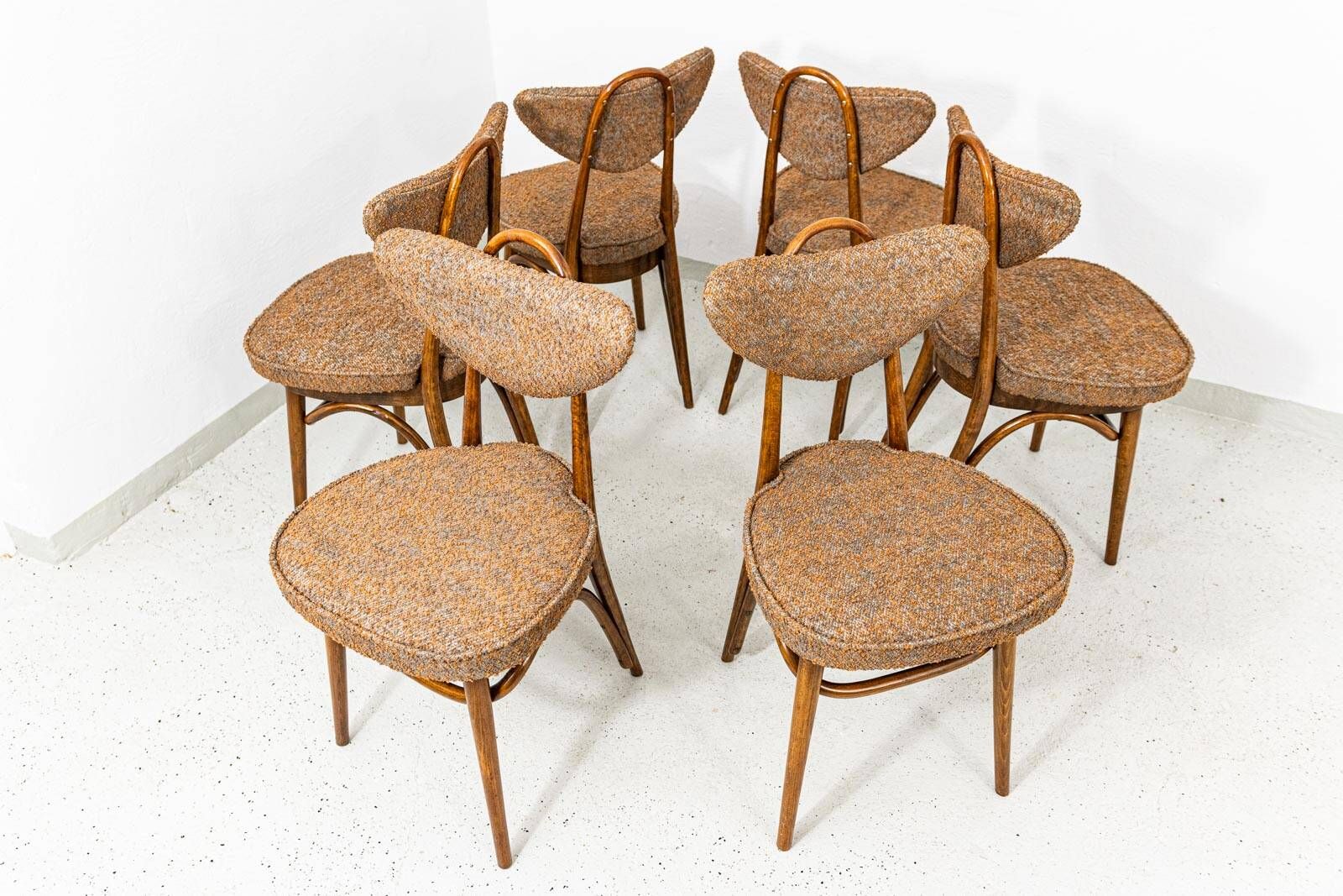 Dining Chairs, No 124 By H & J Kurmanowicz, Poland, 1950’S, Set of 6