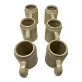 6 stoneware beer mugs