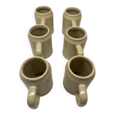 6 stoneware beer mugs