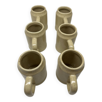 6 stoneware beer mugs