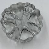 Solid glass heart candle holder