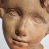 Bust of Bacchus child in patinated terracotta, 21 cm