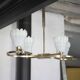 Vintage brass suspension with thick milk glass globe, brass chandelier.