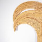 Double rattan palm mirror