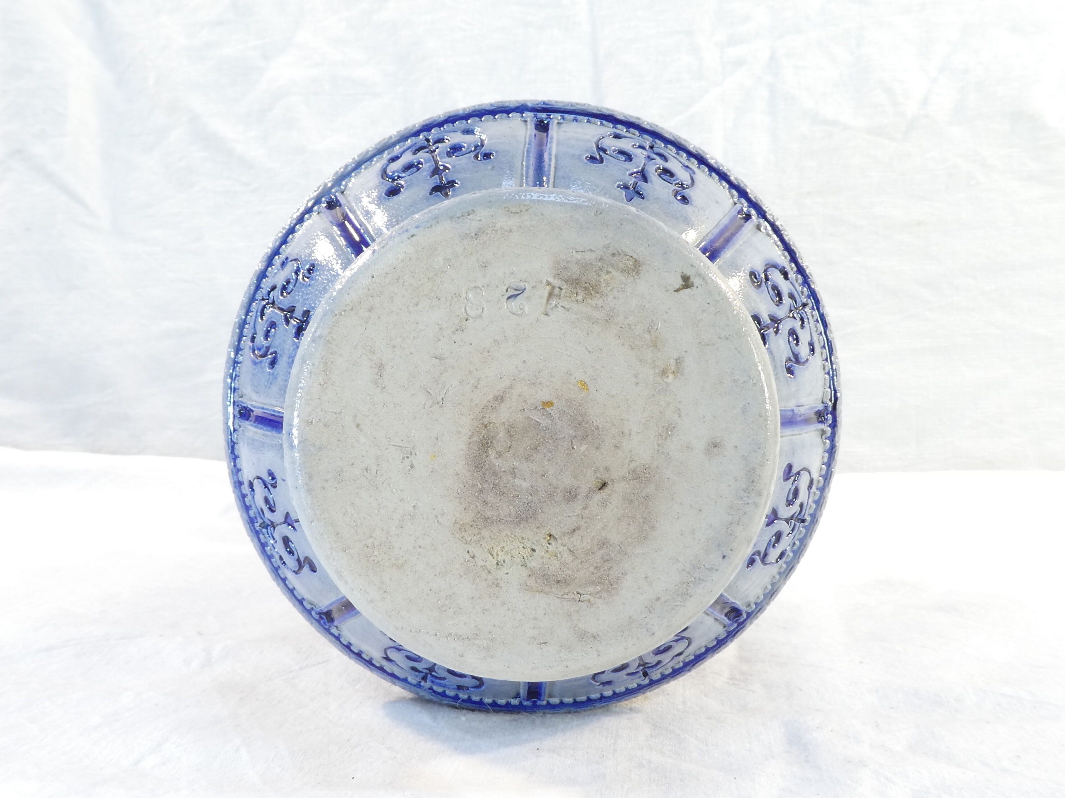 Large pitcher with gres Blue Ceramic ALLEMENAND WESTERWALD Meal scene