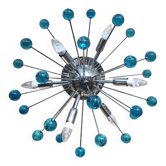 Applique en verre de murano bleu clair et foncé « étoile » spoutnik