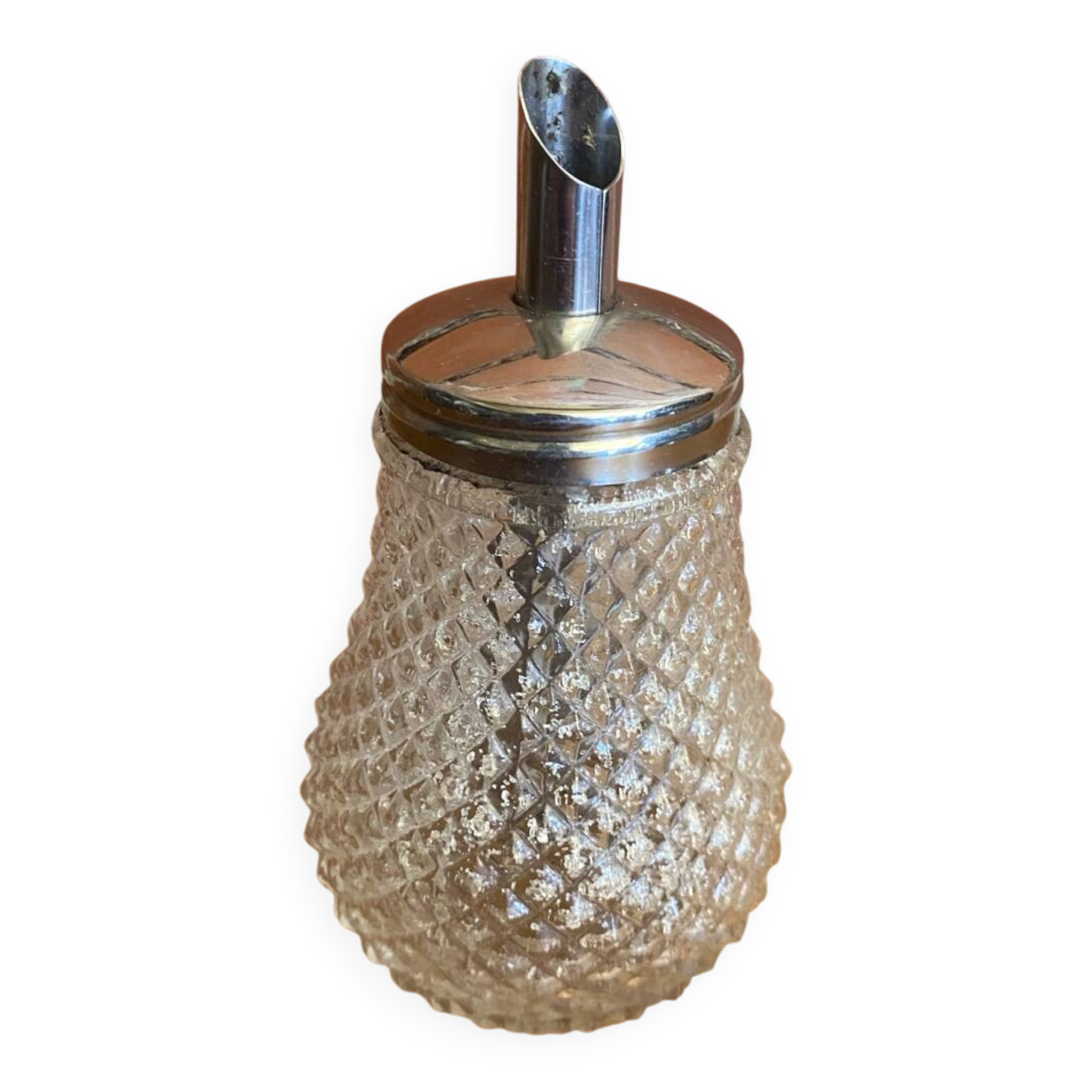 Vintage molded glass sugar bowl