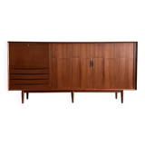 Large Danish Mid-Century Modern Teak Sideboard with Tambour Doors by Arne Vodder for Sibast