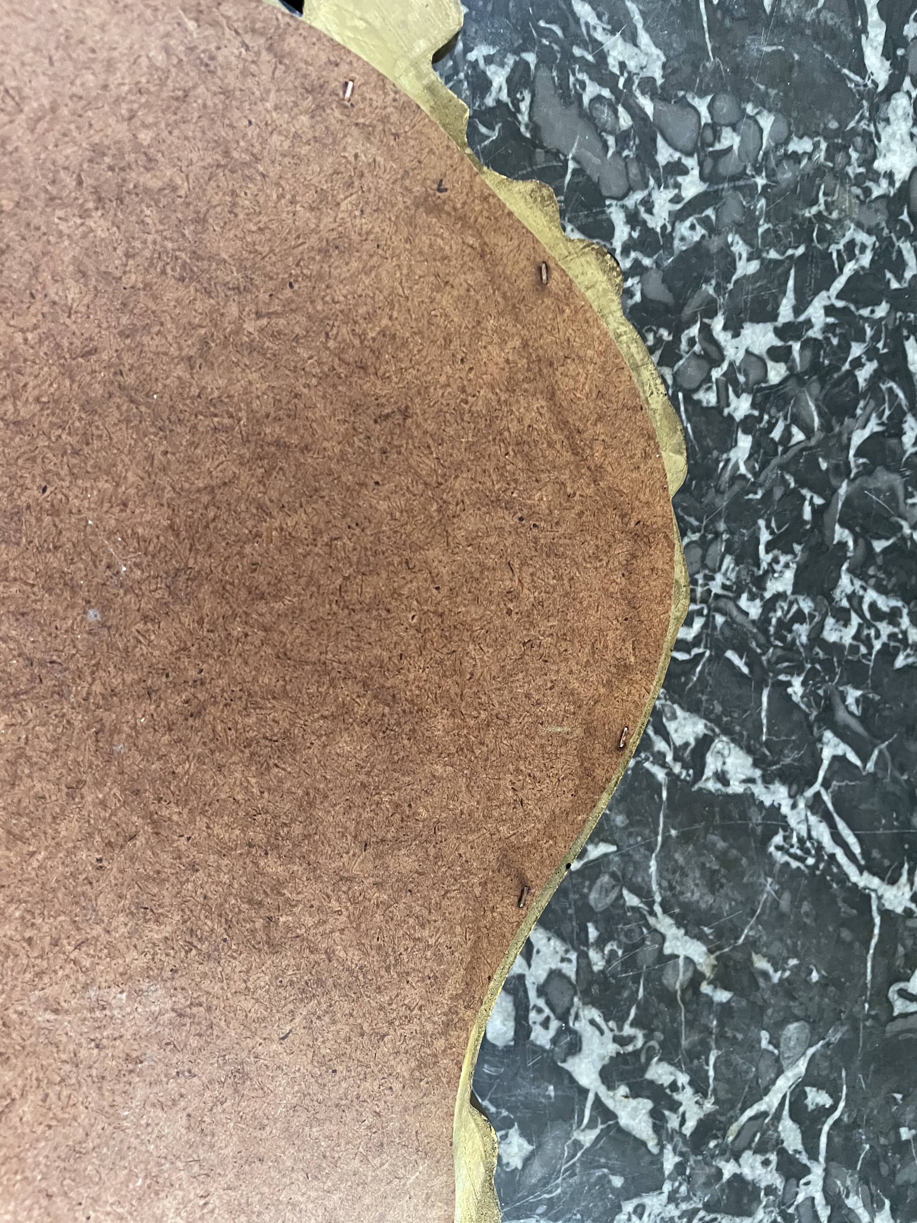 Golden mirror decorated with rose 60s - 43x23cm