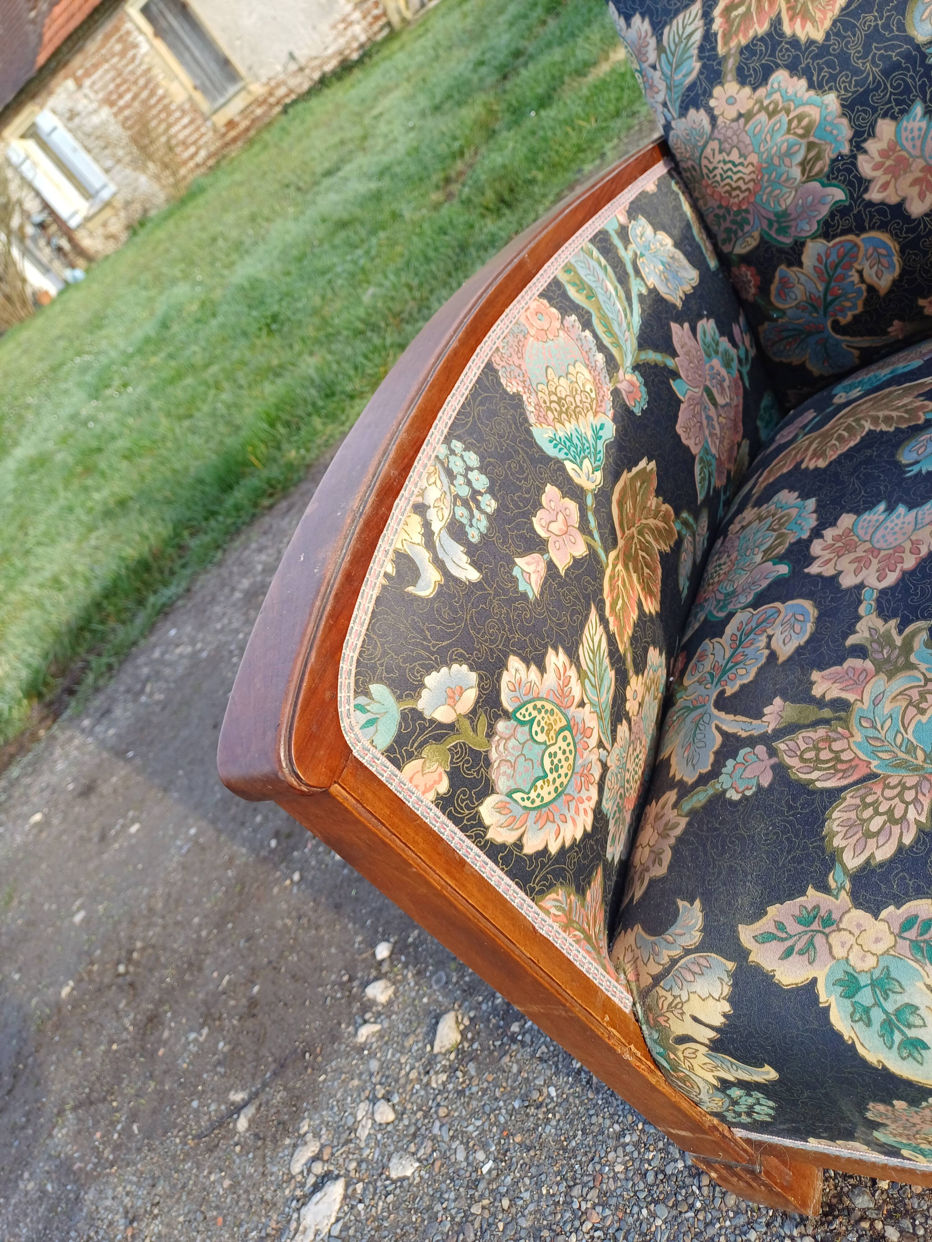 Art deco walnut armchair