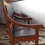 Early 20th-century solid oak bench