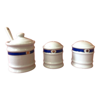 Mustard, salt and pepper pot service - Philippe Deshoulières