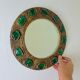 Italian mid-century mirror by Creaciones Gobesso, green Murano rock crystals, 1960s