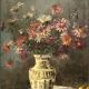 Christophe Rielland XX century. Oil on canvas with a bouquet.
