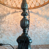 Lamp with flared brass lampshade