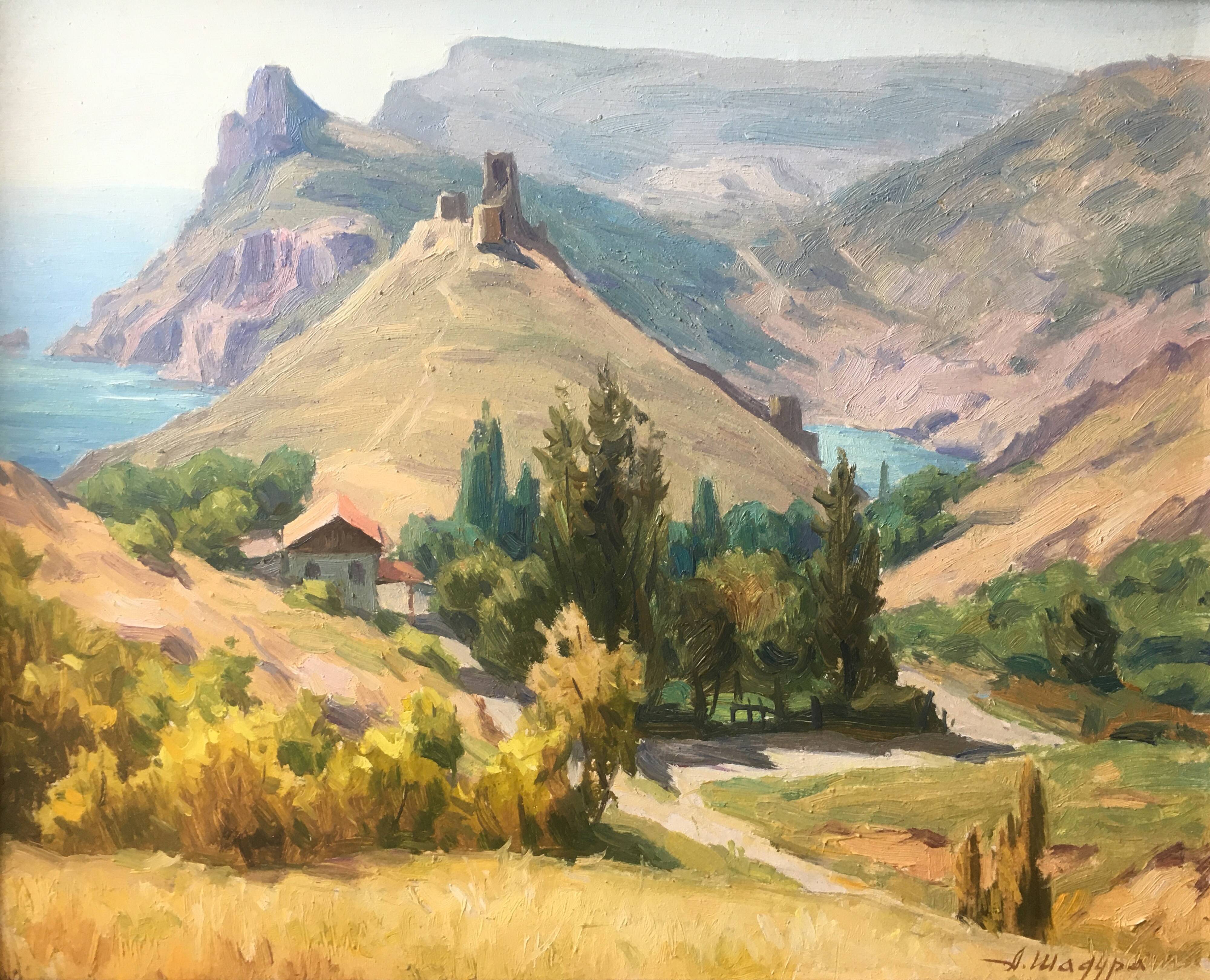 Painting - A. Chadoura Marine Balaklava Crimea Ukraine The Cembalo Fortress