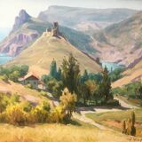 Painting - A. Chadoura Marine Balaklava Crimea Ukraine The Cembalo Fortress