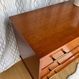 Vintage lacquered wooden chest of drawers