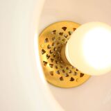 Italian White Medusa Pendant Brass Edition by Luigi Massoni for Guzzini, 1970s