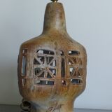 Vintage signed lamp base, openwork ceramic.