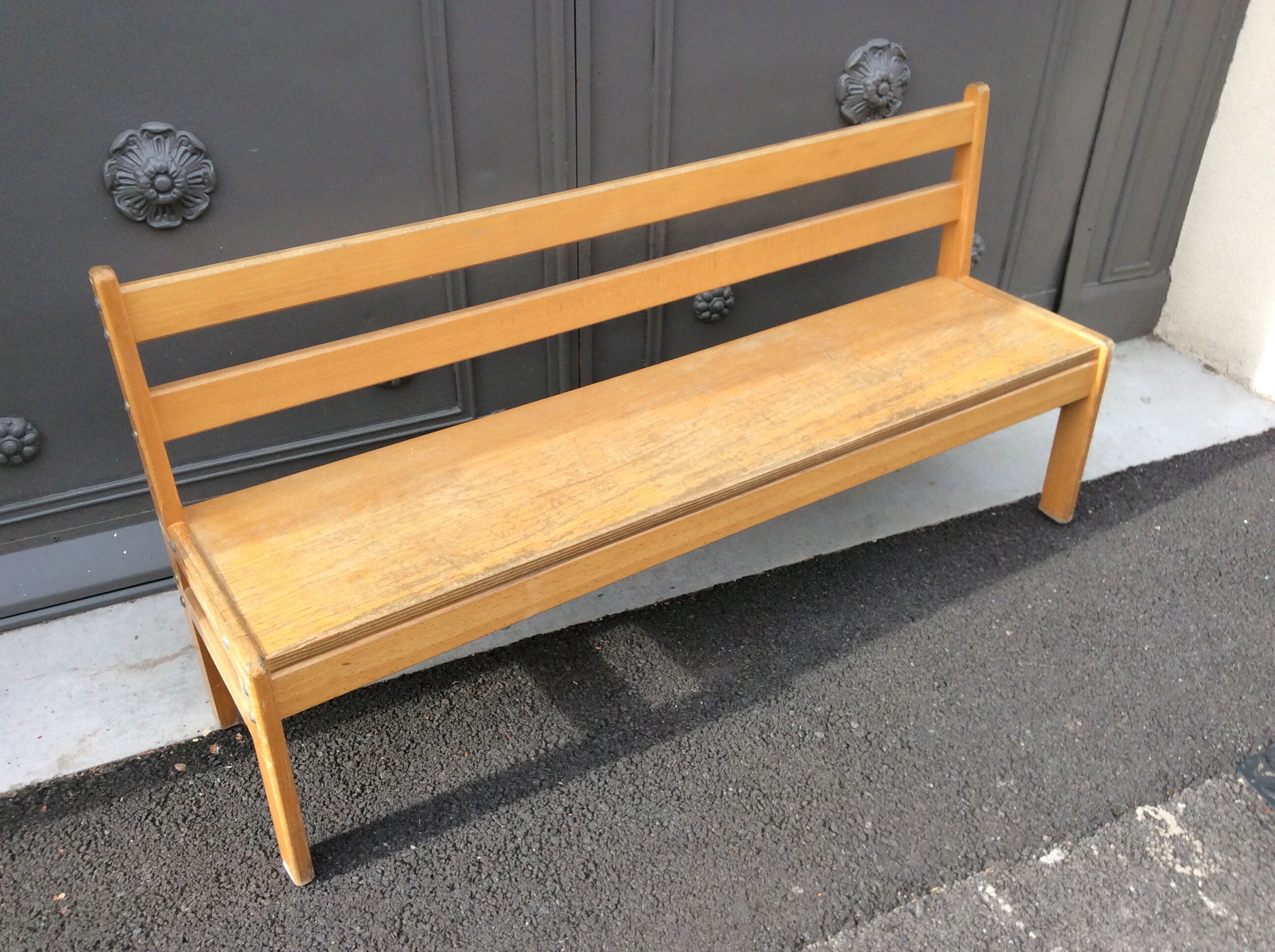 Mid-century vintage children's school bench