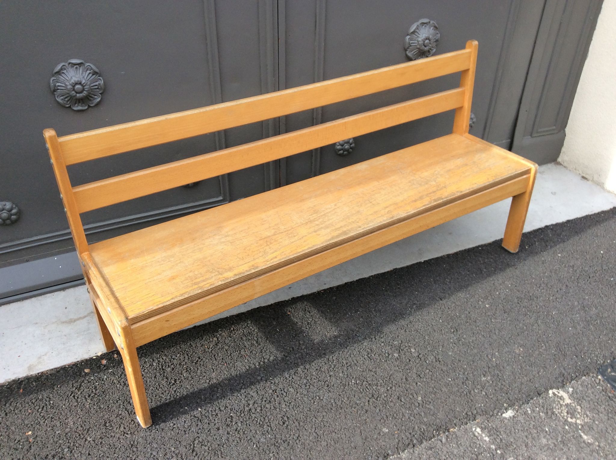 Mid-century vintage children's school bench