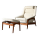 1950s/60s Scandinavian teak lounge chair with ottoman