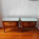 Pair of Art Deco bedside tables, mirrored top.