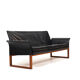 Danish Teak and Black Leather Sofa c.1960