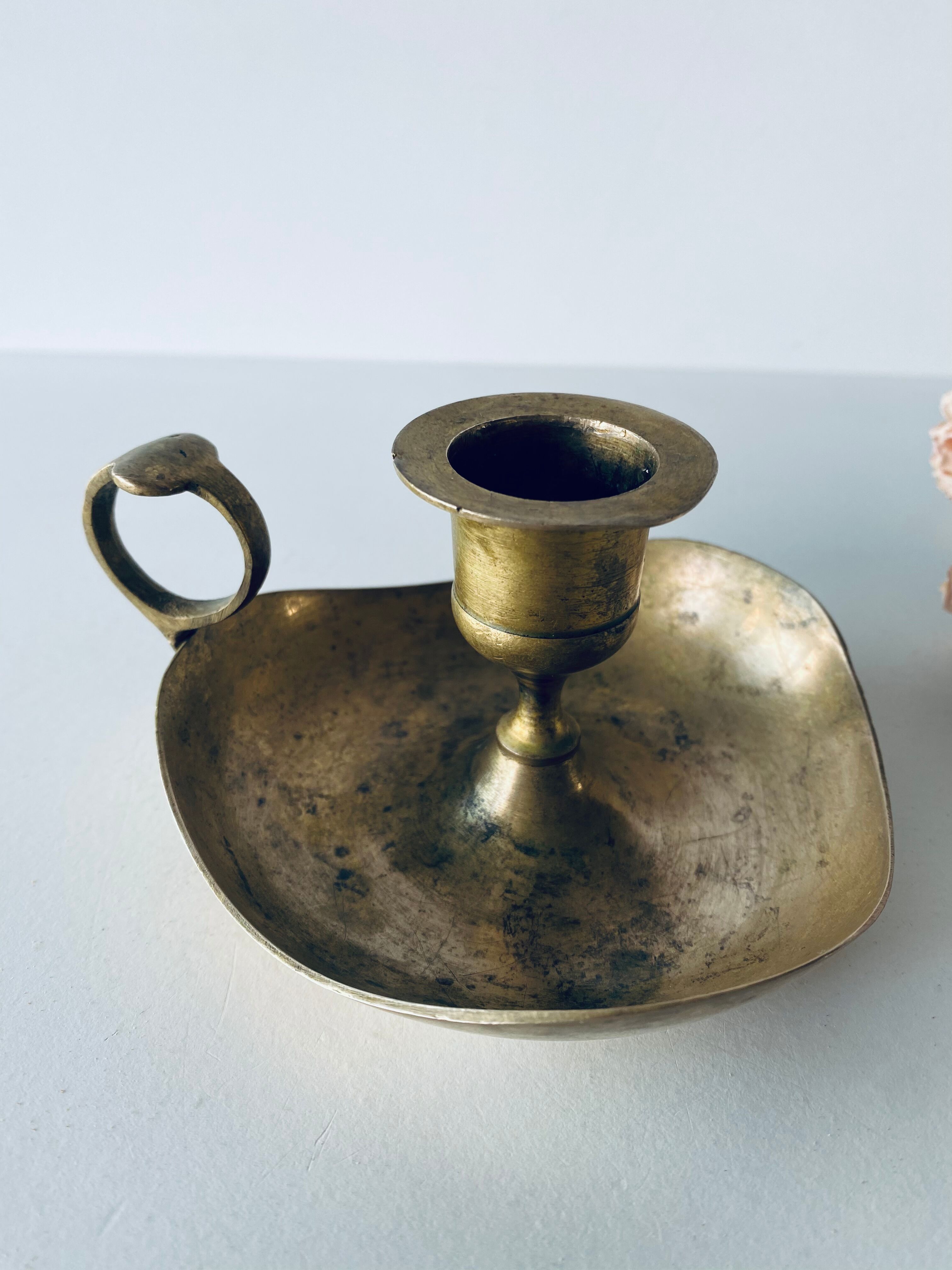Old brass candlestick