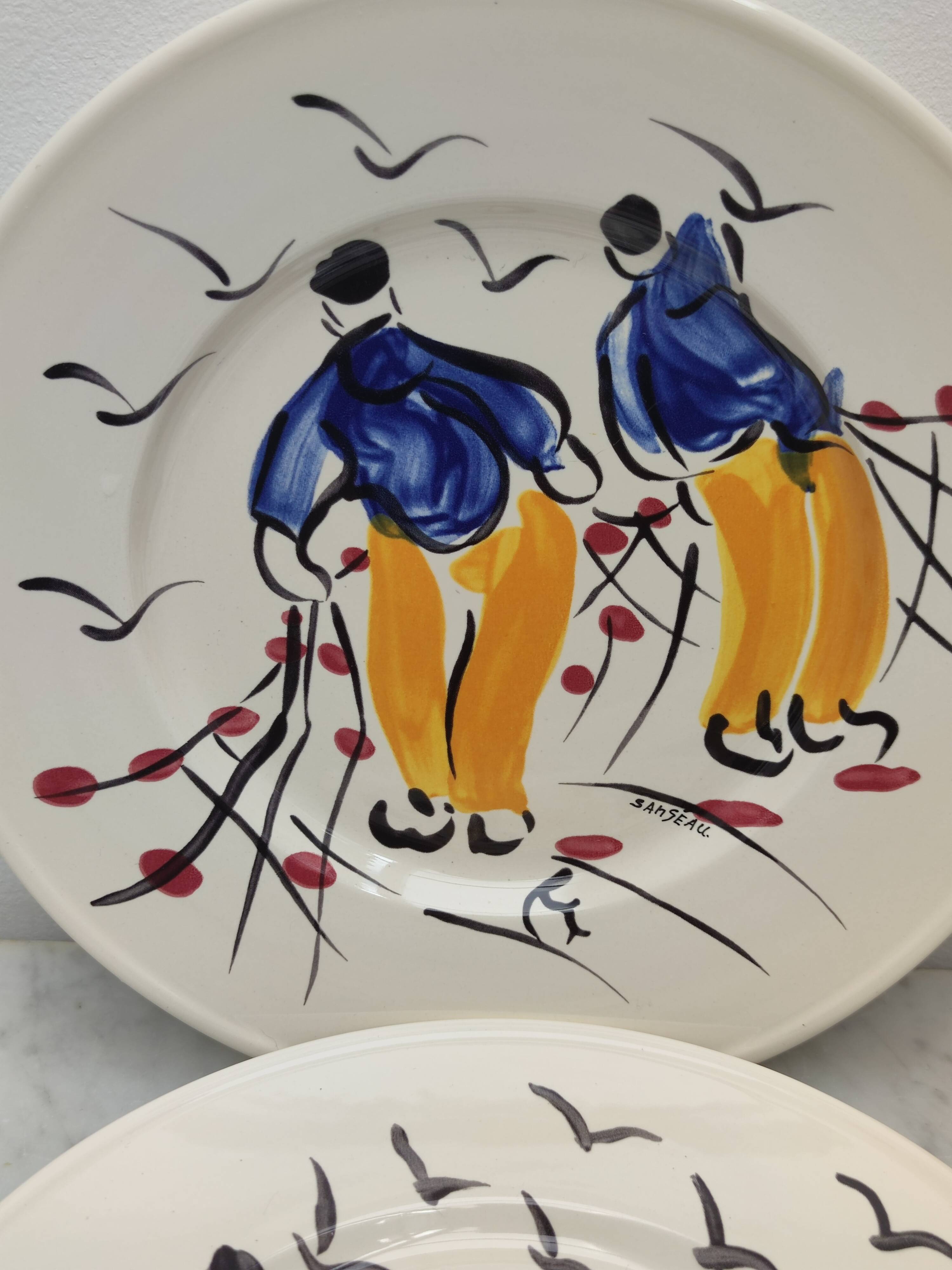 Dessert plates "Bleu Salé"