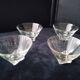 4 Vintage Glass Cups Grinded Decor