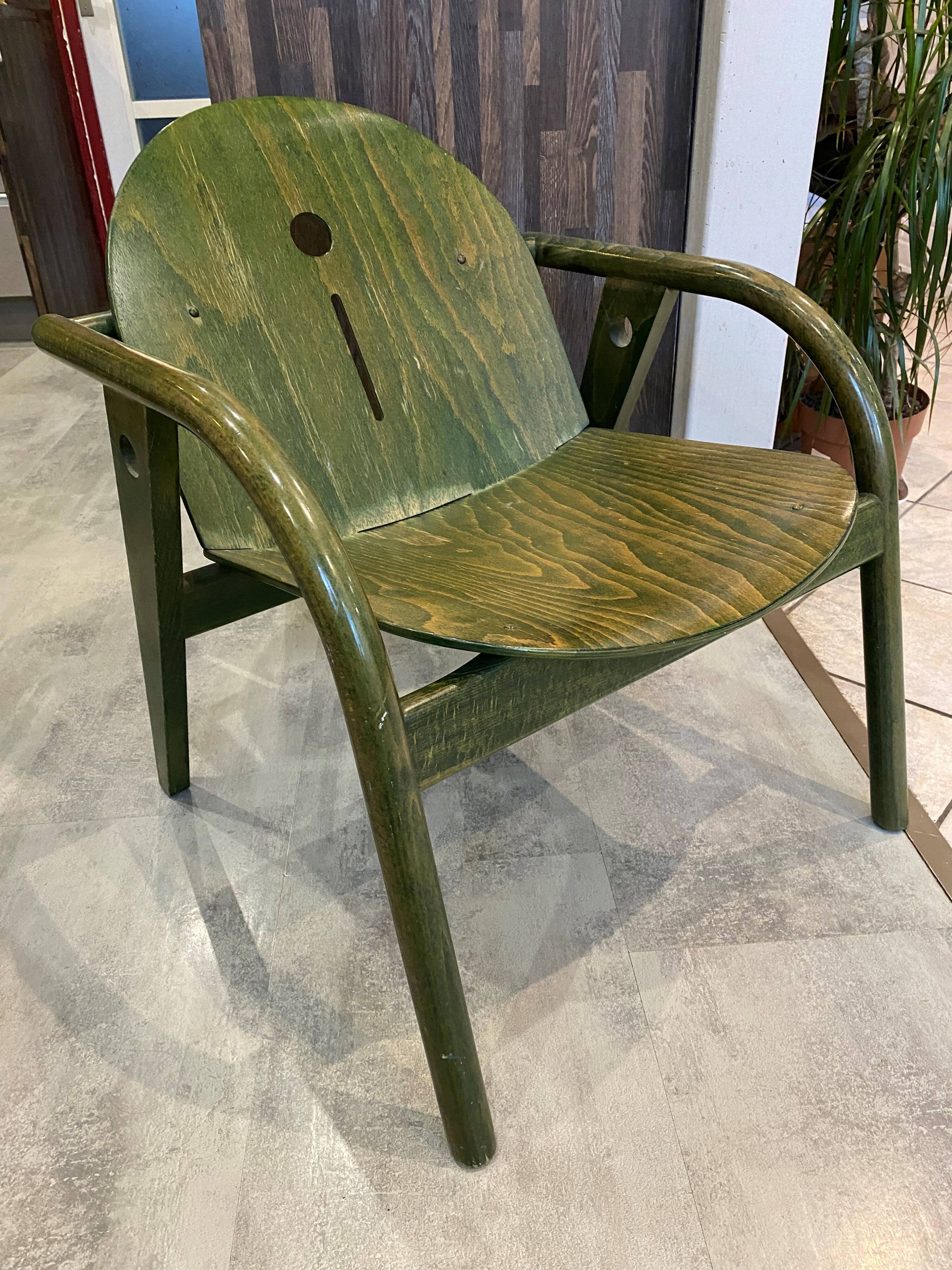 Fauteuil de salon baumann lounge vert vintage années 70