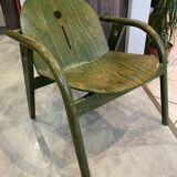 Fauteuil de salon baumann lounge vert vintage années 70