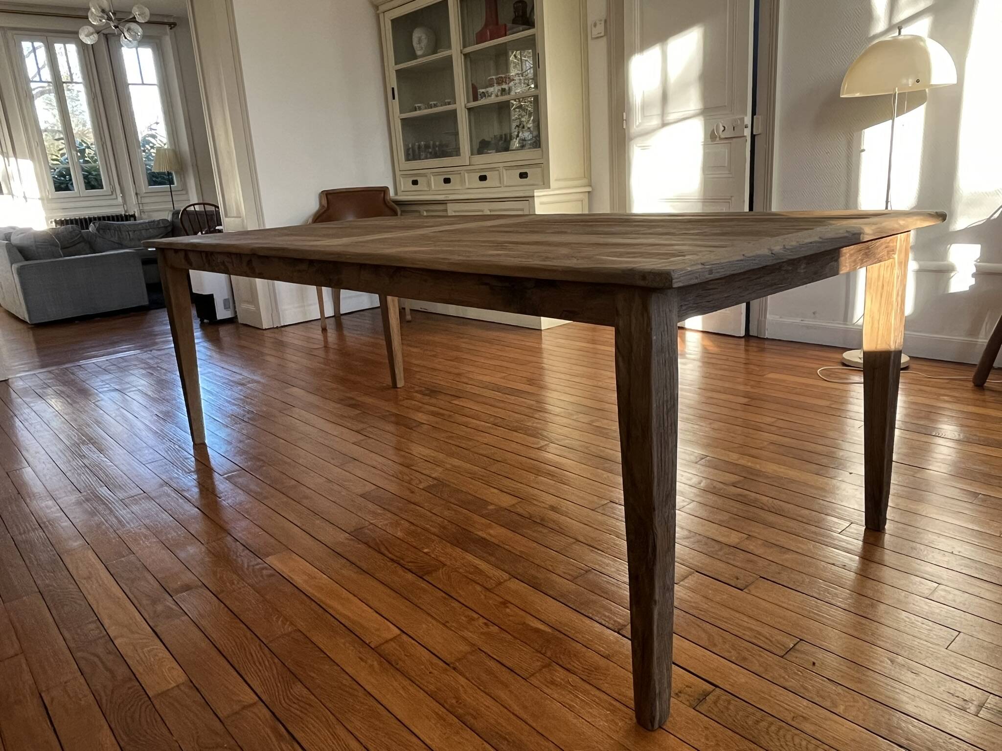 Farm table in solid oak Provence - 250 cm in length