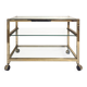 Brass coffee table bar cart