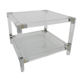 Hollywood Regency coffee table with perspex frame